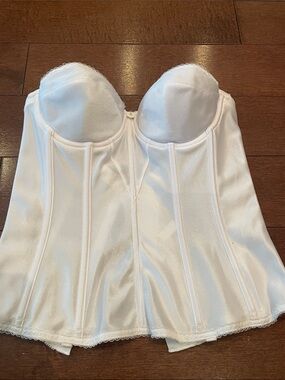 5/$25 White Strapless Longline Bustier Corset Top